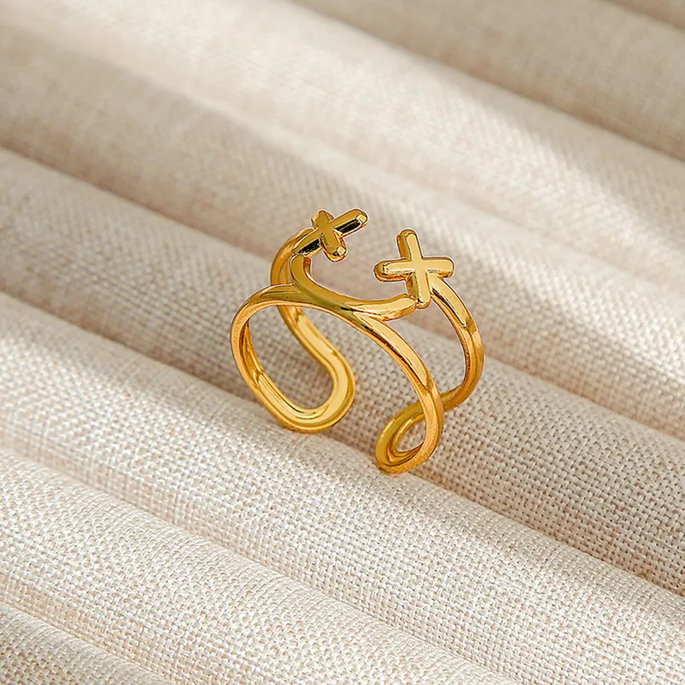 Gold Plated Anti Tarnish Smiley Face Ring