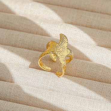 Gold Plated Anti Tarnish Starfish Ring