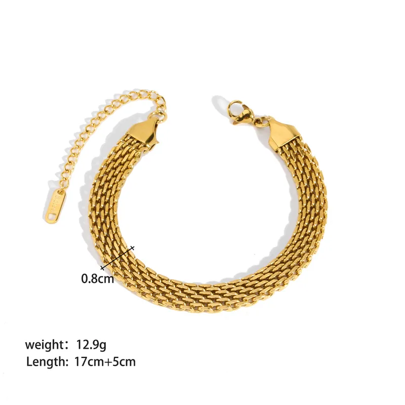 Gold Anti Tarnish Woven Chain Bracelet