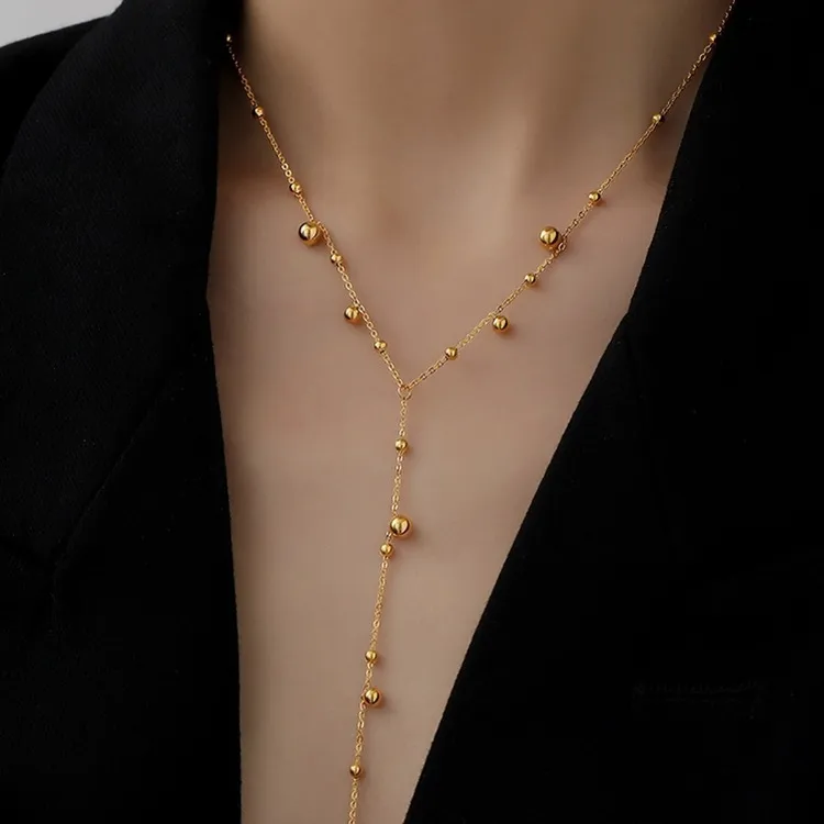Gold Anti Tarnish Cascade Y-Neckpiece