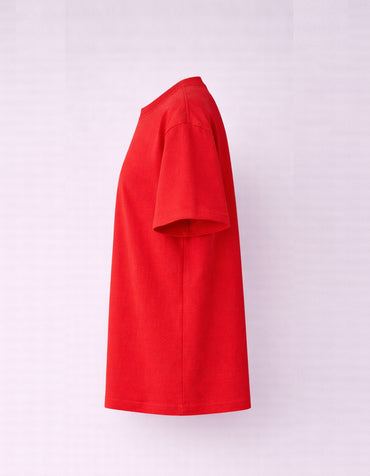 Red Drop Shoulder Plain Cotton T-shirt