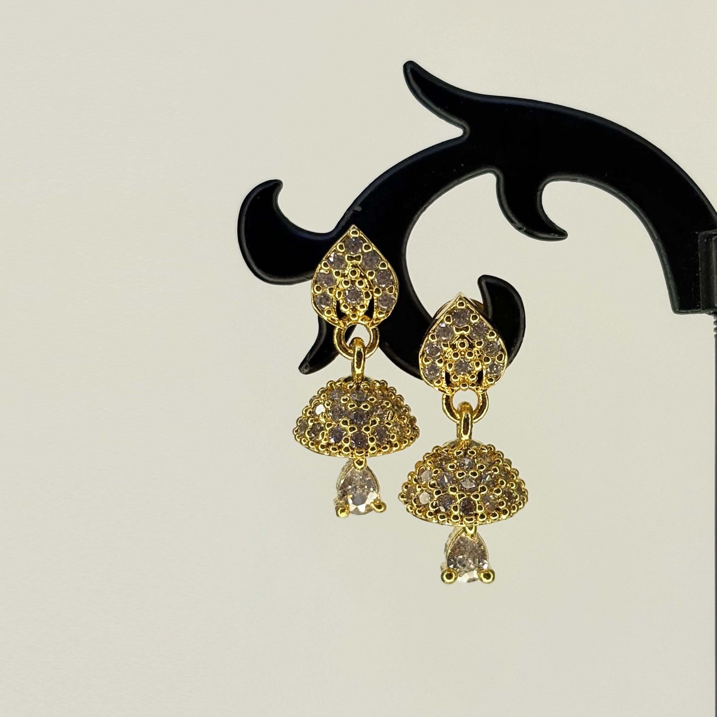Golden AD Stone Jhumks
