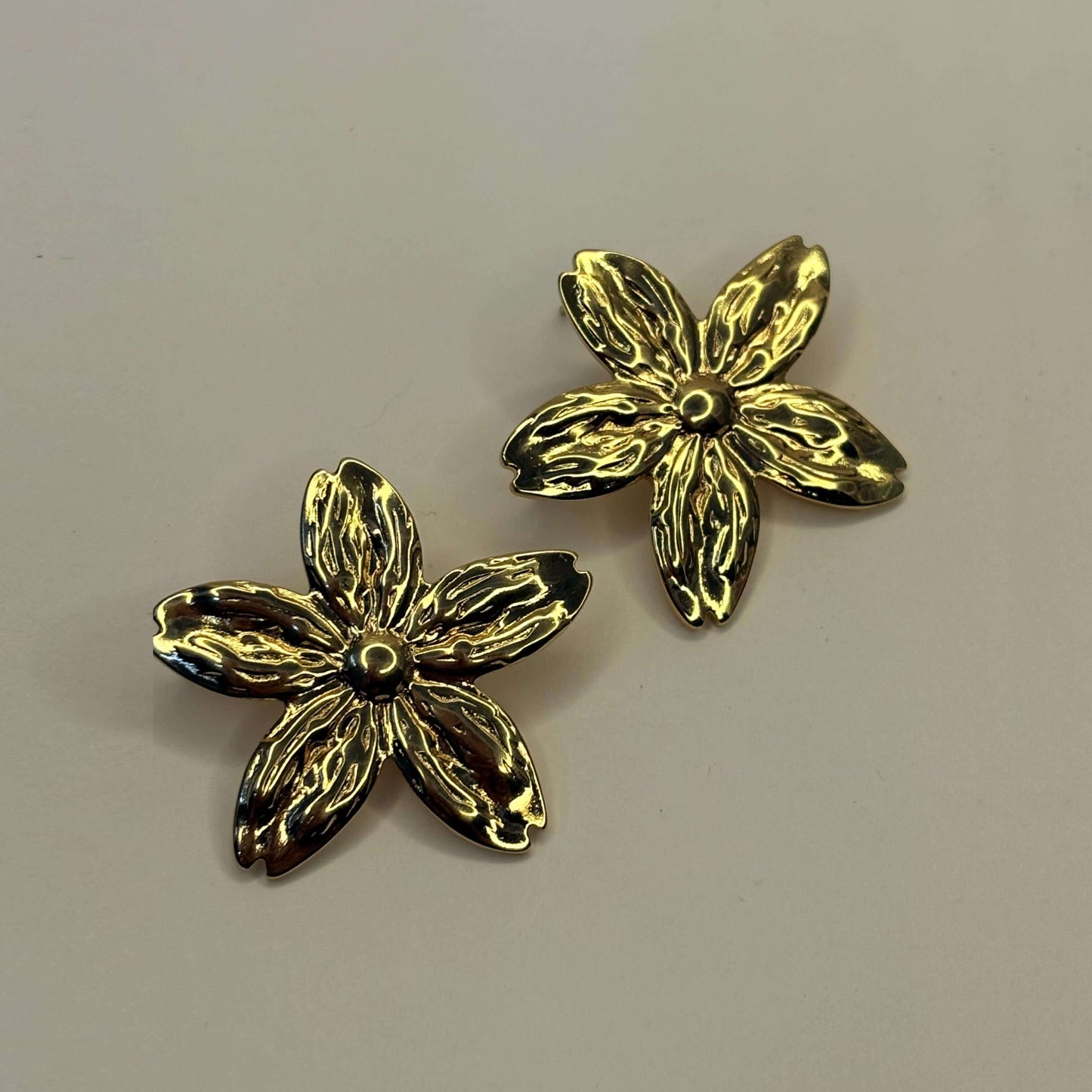 Golden Anti Tarnish Floral Earrings