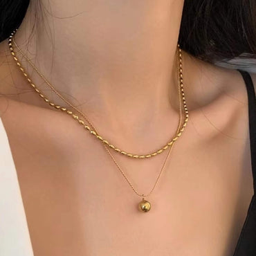 Golden Ball Double Layered Neckpiece