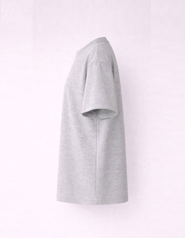 Light Grey Drop Shoulder Plain Cotton T-shirt