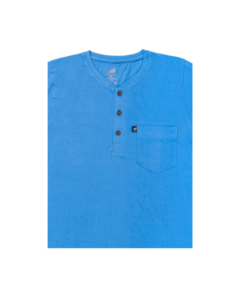 Henley Collar Light Blue