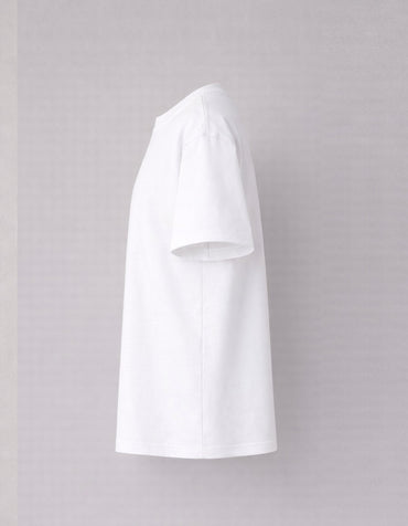 White Drop Shoulder Plain Cotton T-shirt