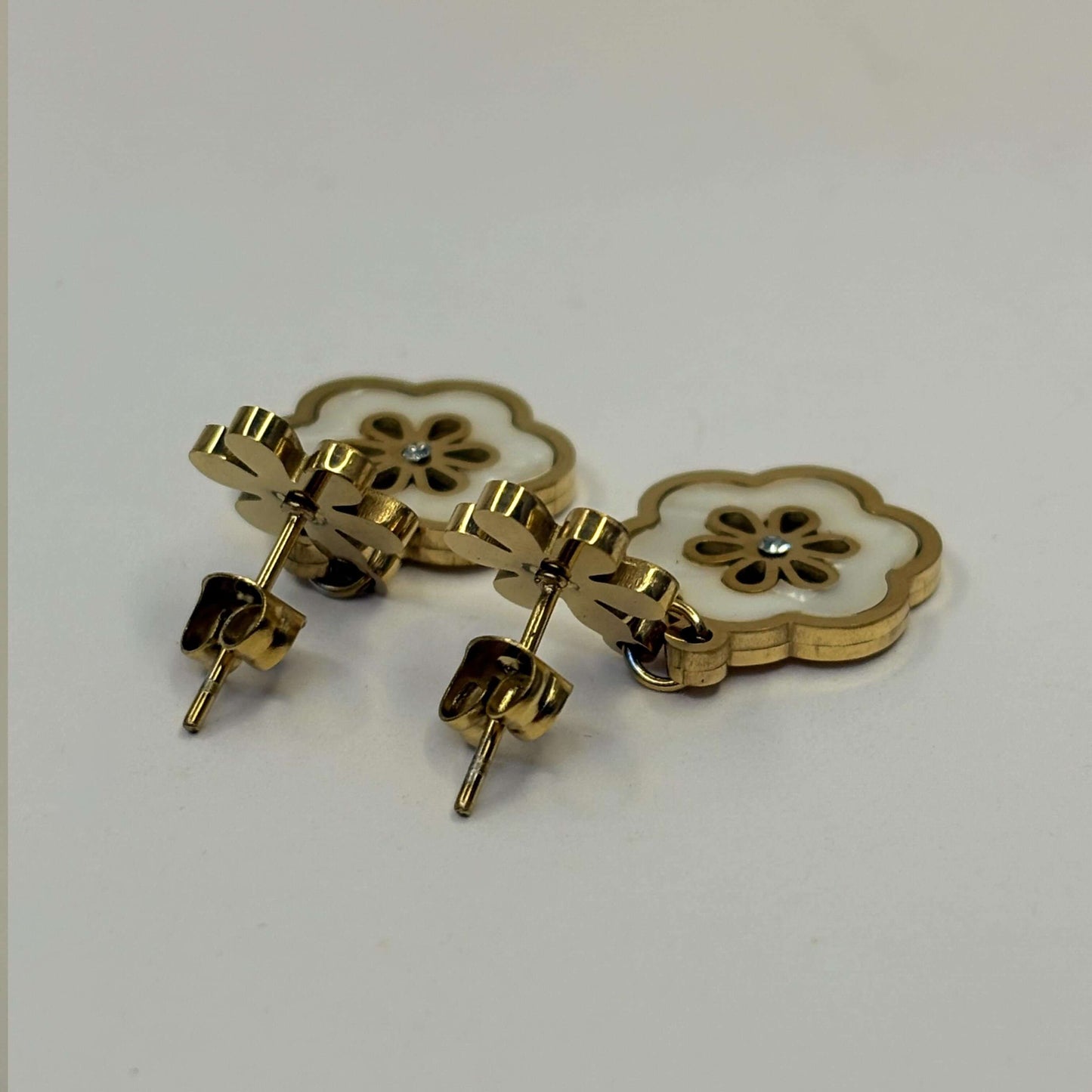 Golden Anti Tarnish Floral Danglers