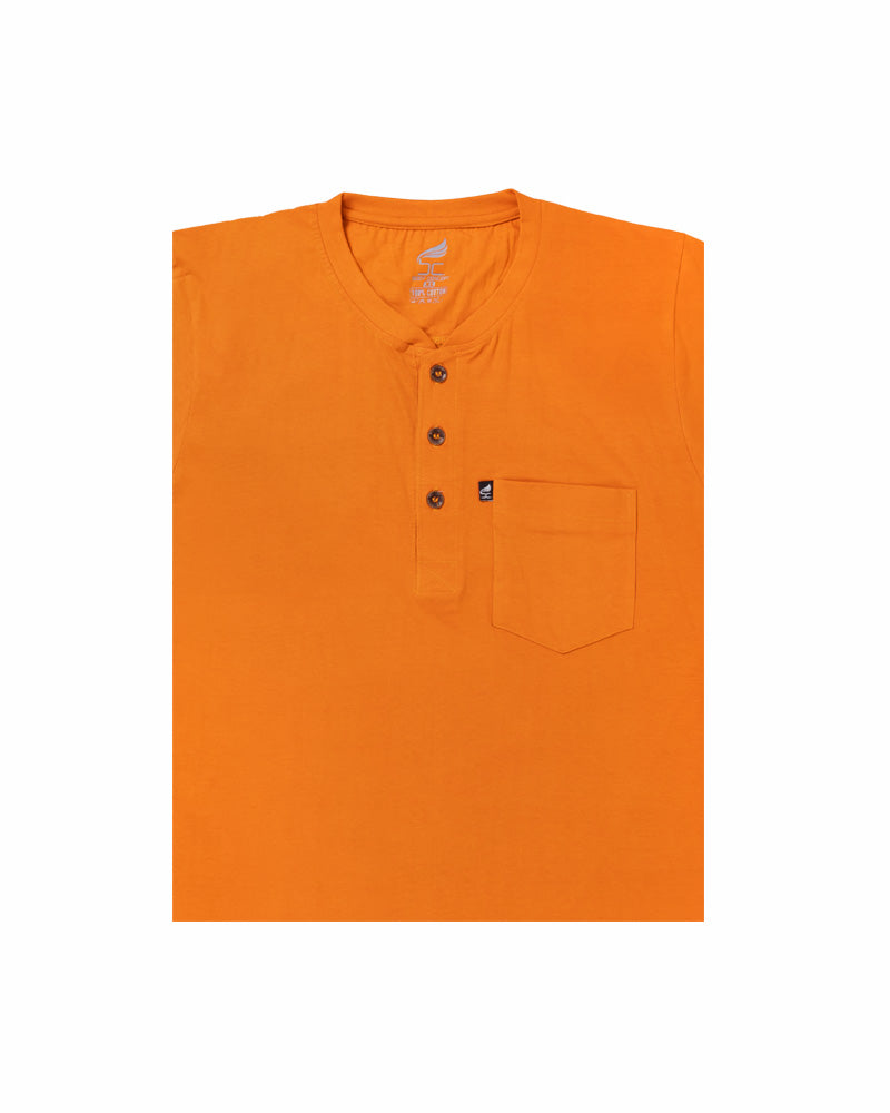 Henley Collar Cotton Orange