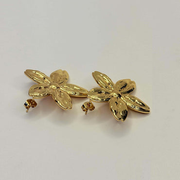Golden Anti Tarnish Floral Earrings