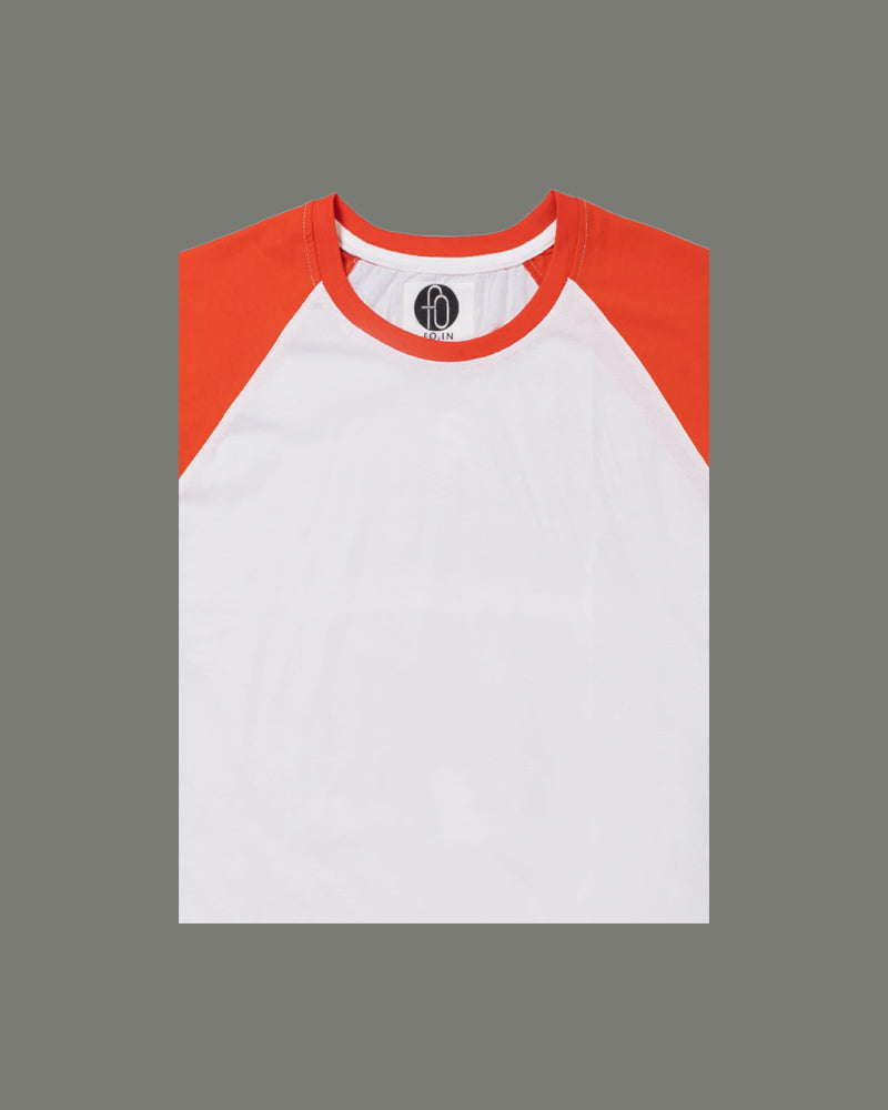 Raglan White And Red