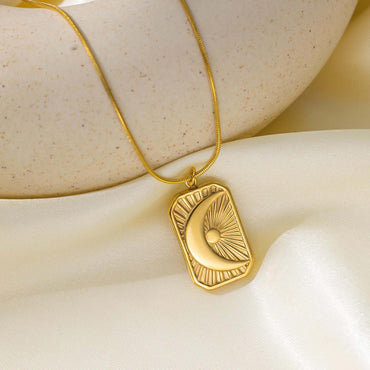 Golden Anti Tarnish Crescent Moon Neckpiece
