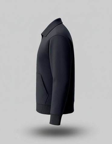 Dark Grey Melange Collar Jacket