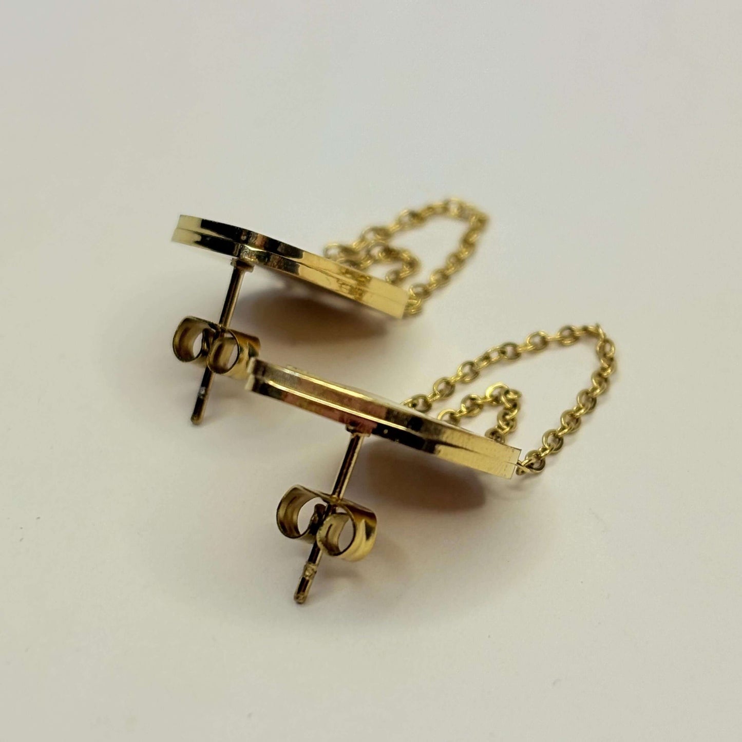 Golden Anti Tarnish Abstract Geometric Earrings