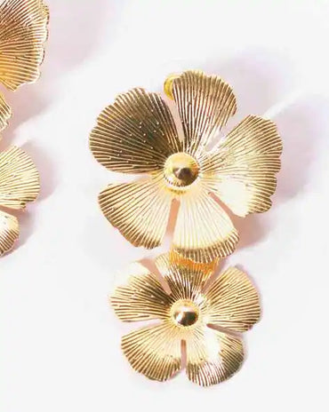 Golden Anti Tarnish Floral Danglers