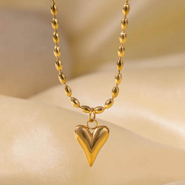Golden Anti Tarnish Heart Neckpiece