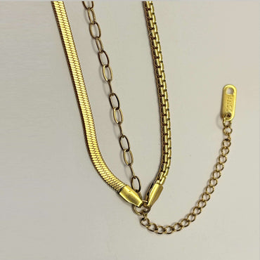 Gold Anti Tarnish Triple Layered Snake Chain Bracelet