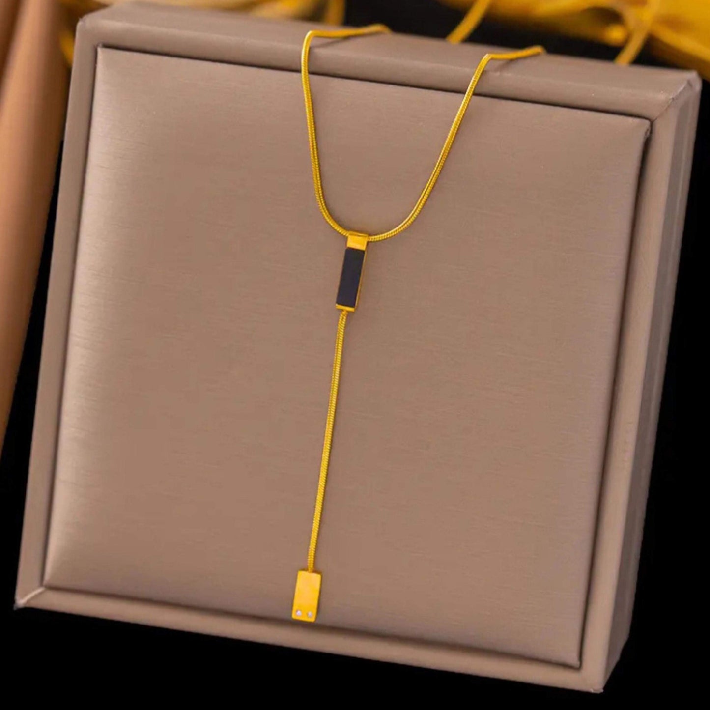 Golden Anti Tarnish Drop Neckpiece