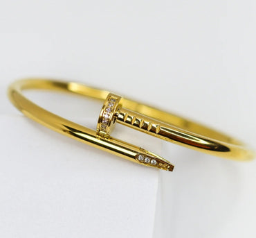 Gold Anti Tarnish AD Welded Nail Bracelet