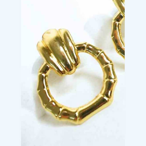 Golden Anti Tarnish Vintage Bamboo Earrings