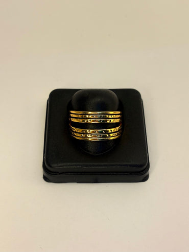 Gold Plated Anti Tarnish Adjustable Double Band Ring
