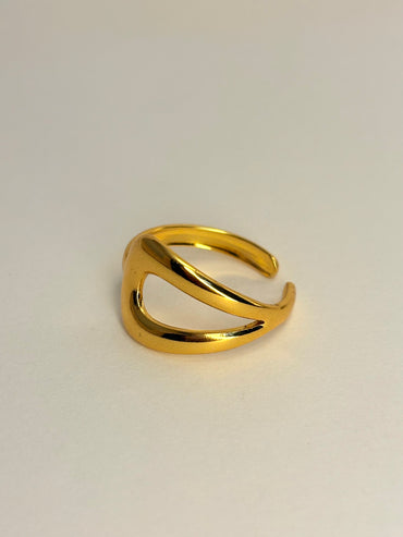 Gold Plated Anti Tarnish Contour Ring