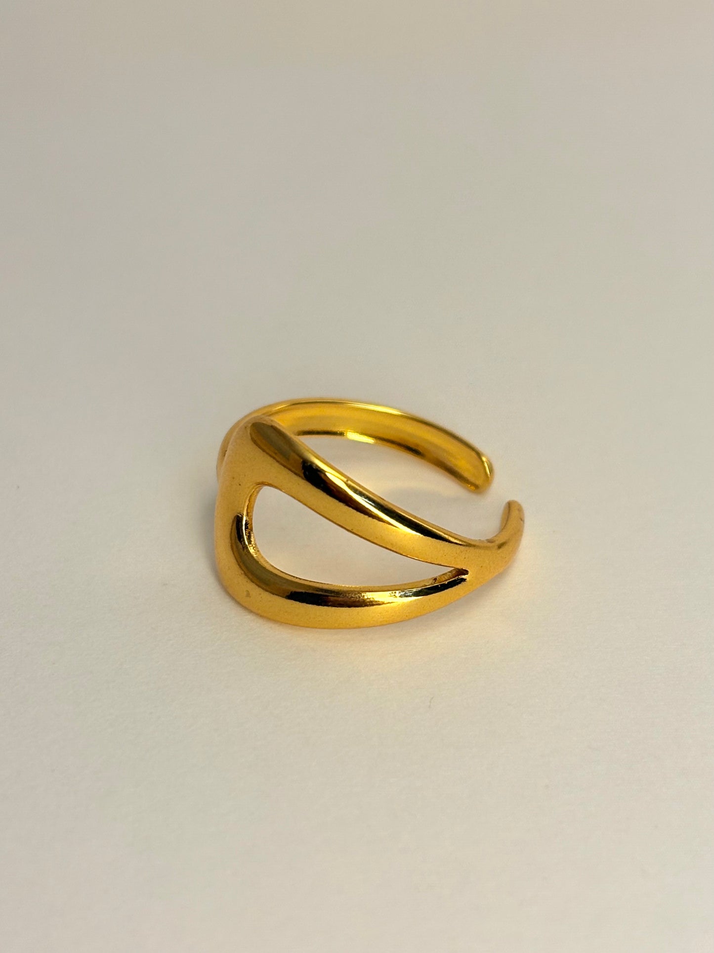 Gold Plated Anti Tarnish Adjustable Contour Ring
