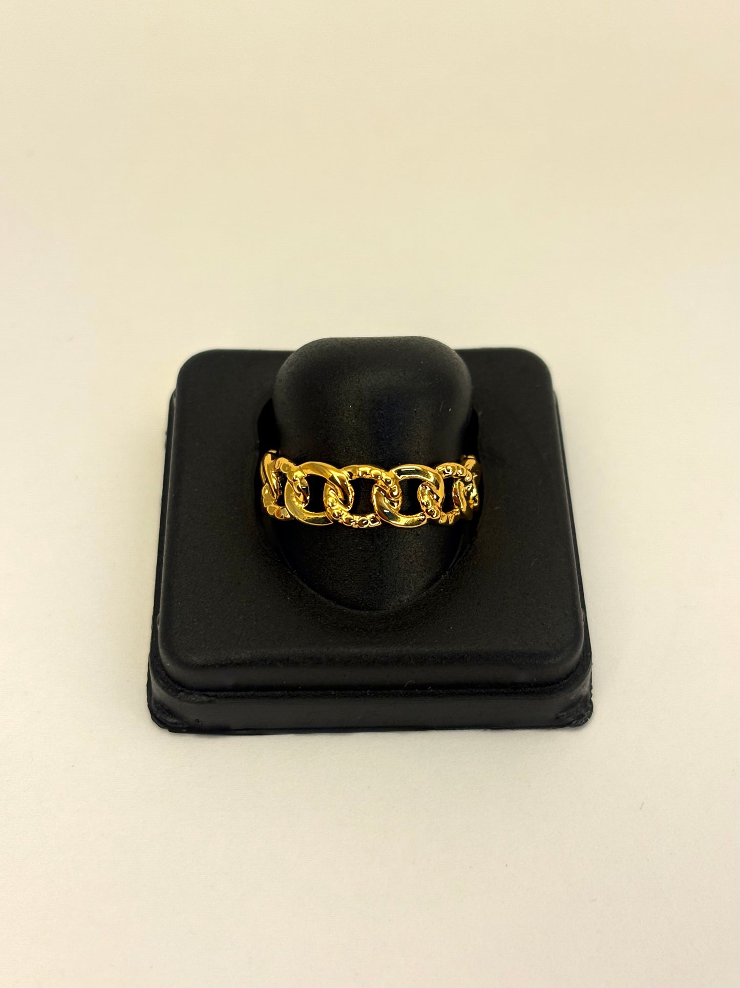 Gold Plated Anti Tarnish Adjustable Link Ring
