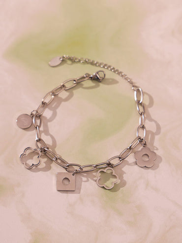 Silver Anti Tarnish Multi Charms Bracelet