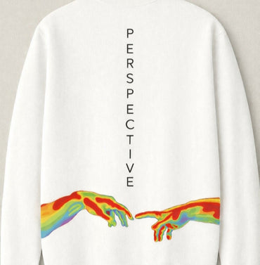 FO Perspective Back Printed Drop-Shoulder Sweatshirt - White