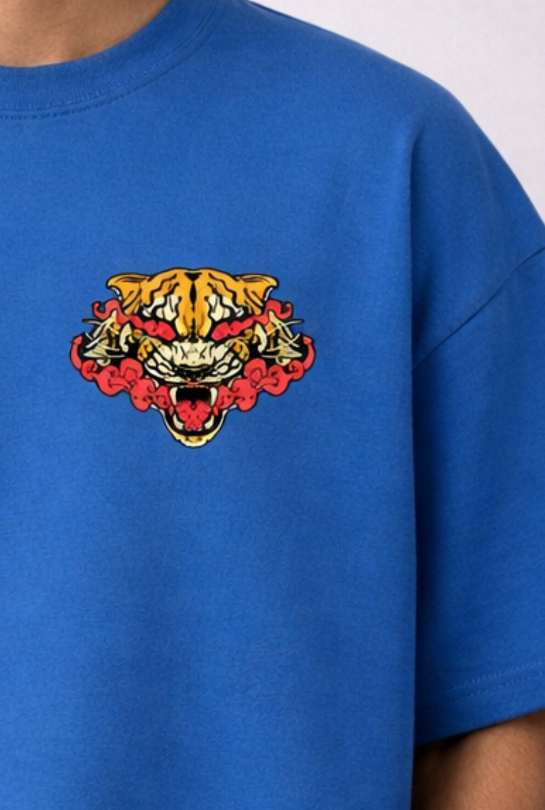 FO Tiger Drop-Shoulder Tee – Ink Blue