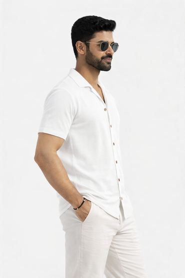 FO Zig-Zag Fabric Shirt - White