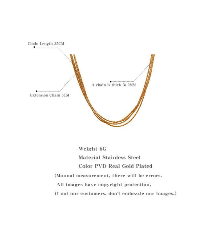 Multi Layer Chain Anti Tarnish Neckpiece