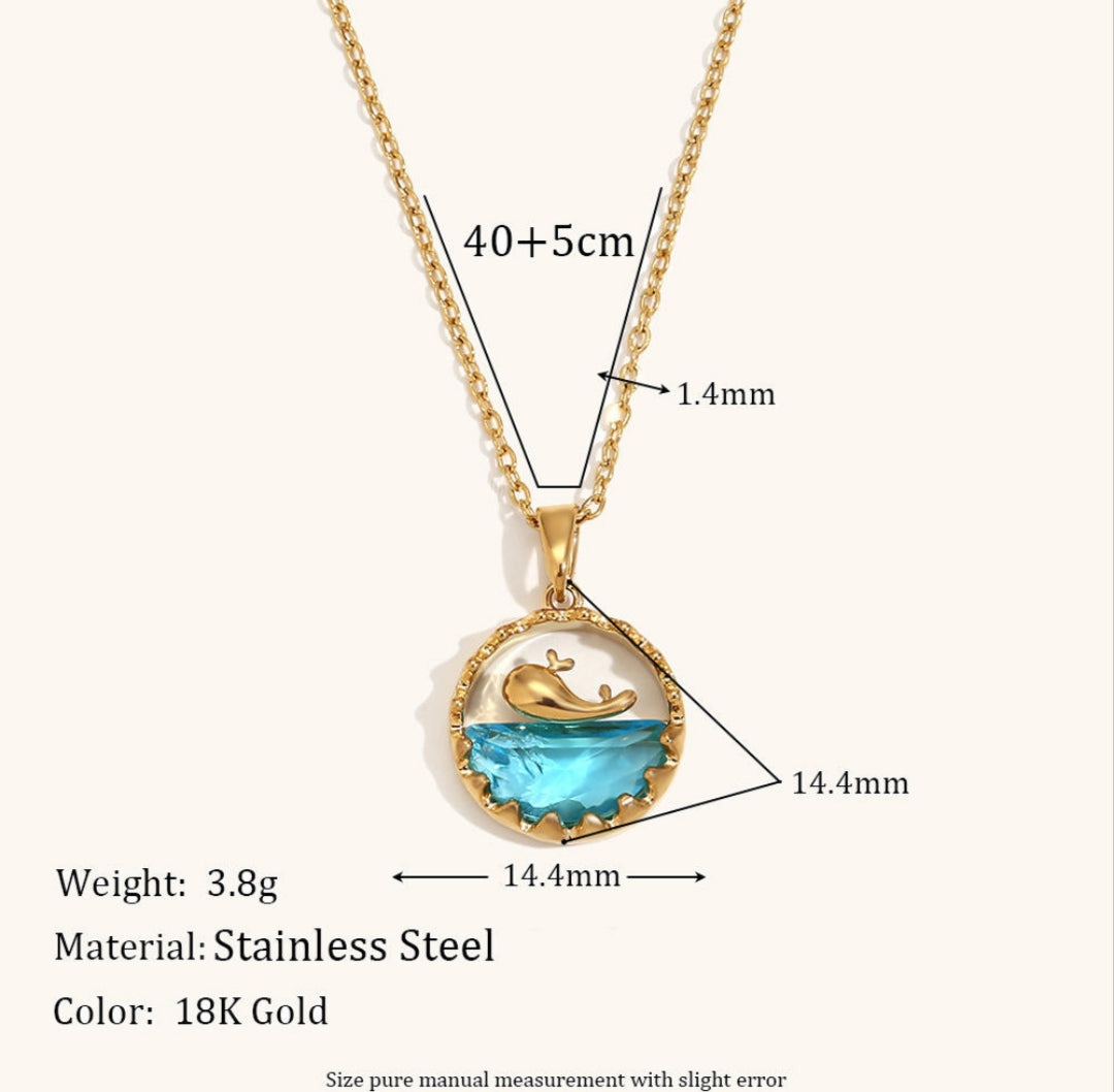 Blue whale Anti Tarnish Neckpiece