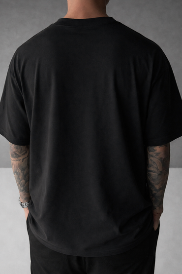 Respect The Grind – Built Different Drop Shoulder Tee - Black