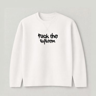 Rebel Script Drop Shoulder Sweatshirt - White