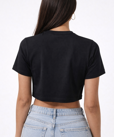FO Noir Bow Crop Tee – Black