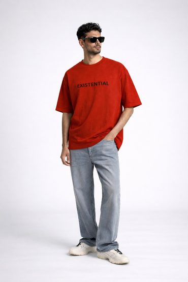 FO Existential drop-shoulder tee - Red