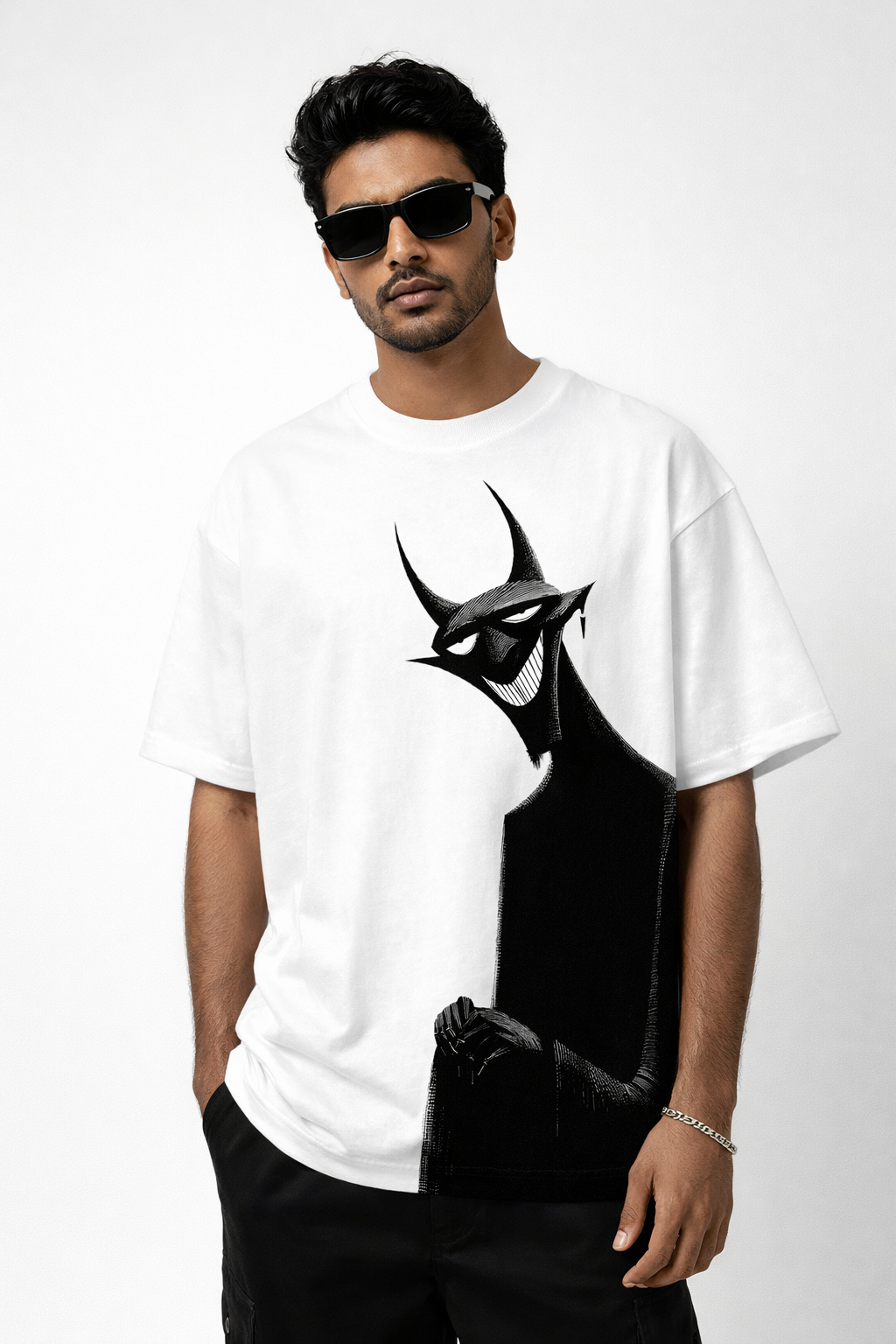 FO Shadow Grin Graphic Printed Drop Shoulder Tee