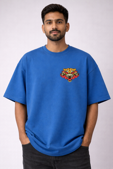 FO Tiger Drop-Shoulder Tee – Ink Blue