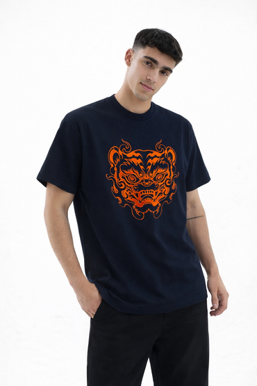 FO Fierce Mask Drop-Shoulder Tee - Dark Blue