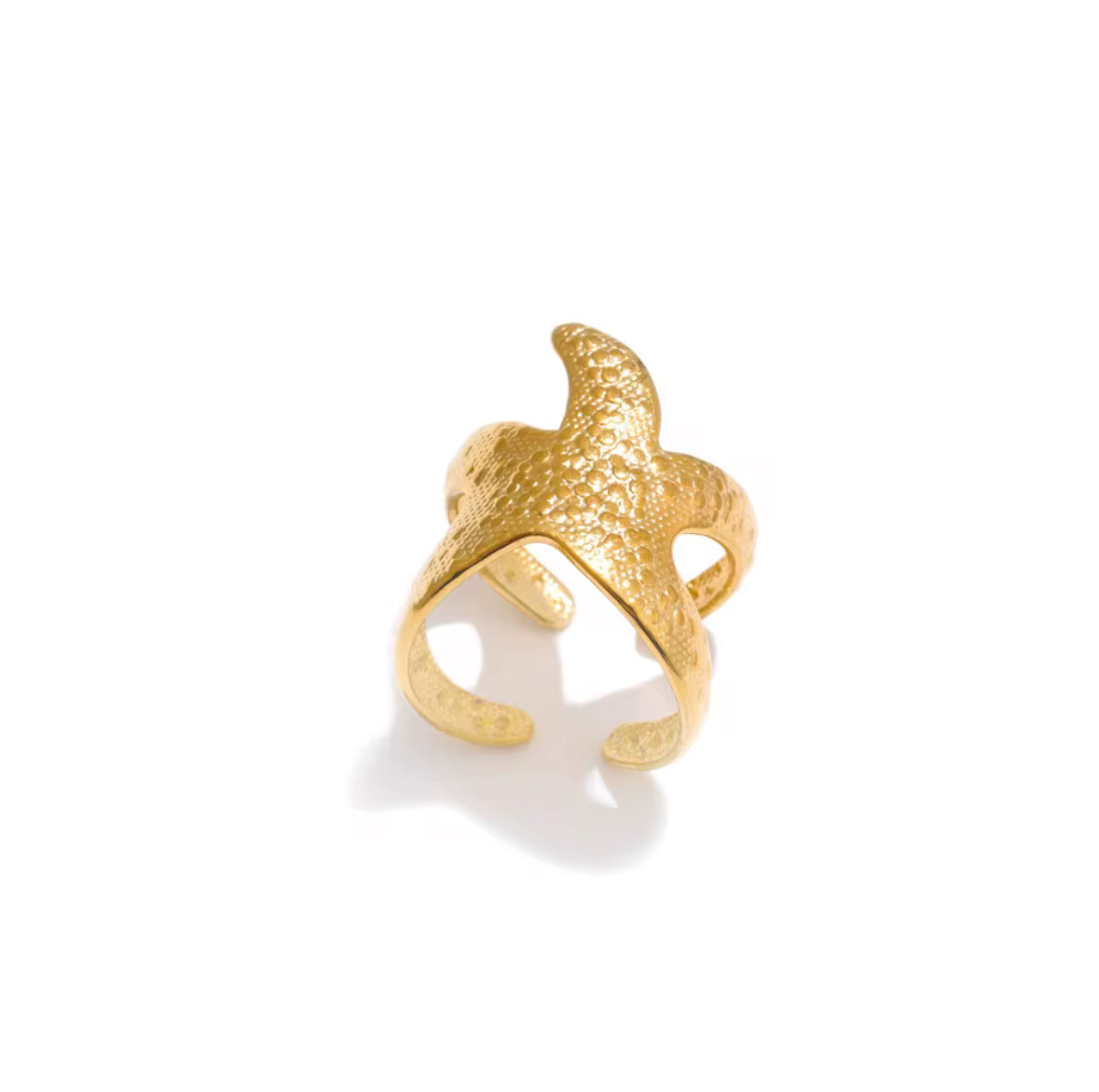 Gold Plated Anti Tarnish Starfish Ring