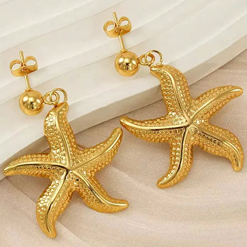 Golden Anti Tarnish Starfish Danglers