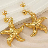 Golden Anti Tarnish Starfish Danglers