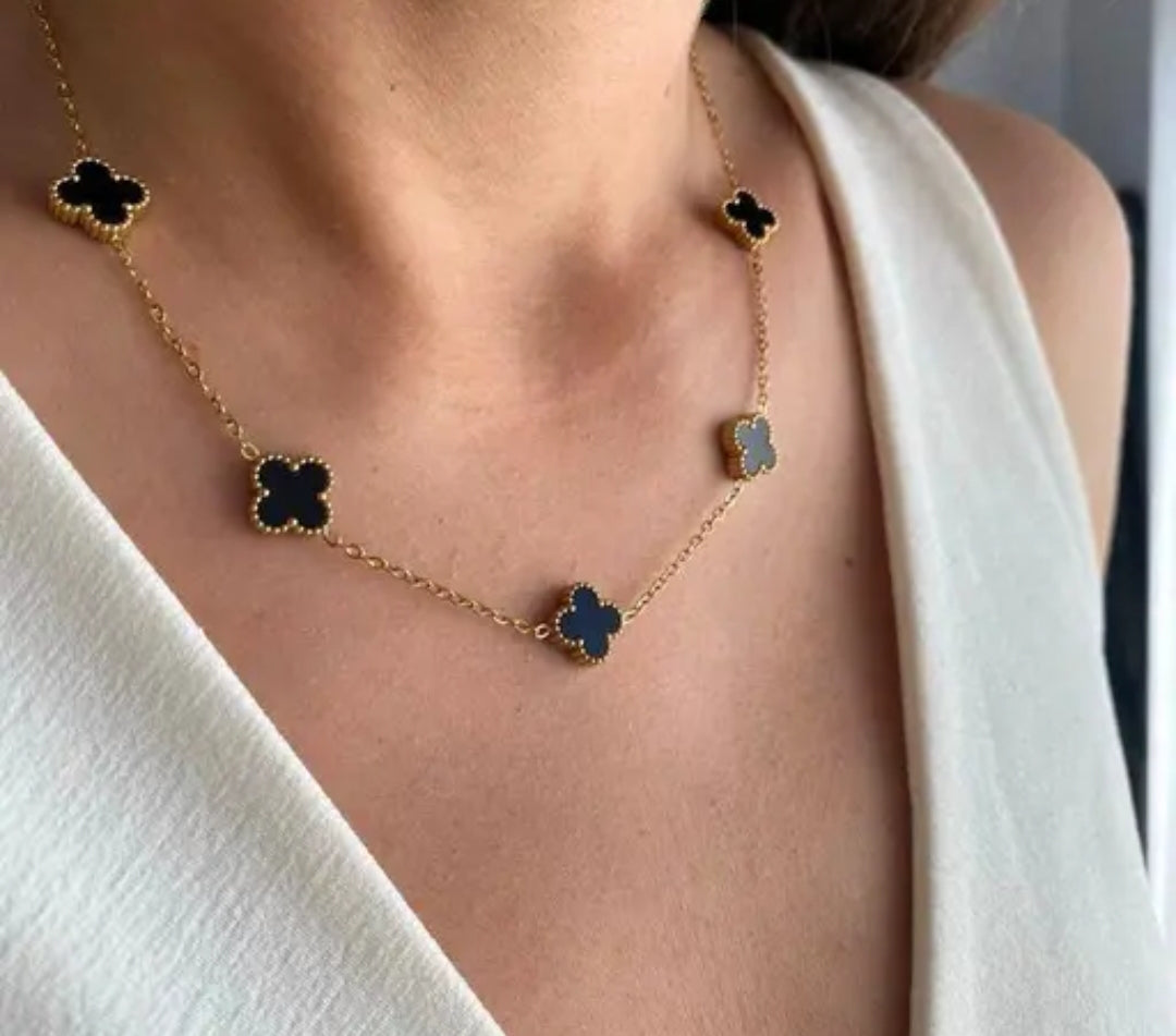 Black Anti Tarnish Vancleaf Neckpiece