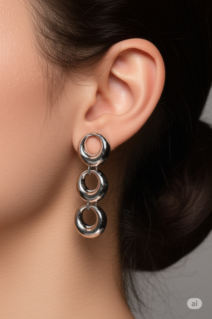 Silver Link Danglers