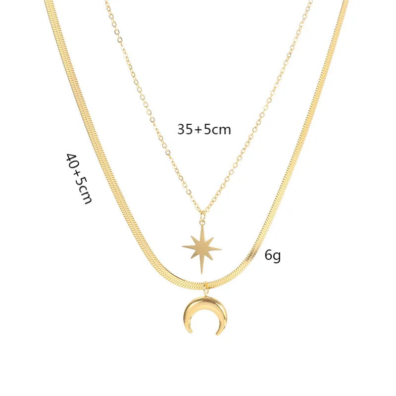 Gold Anti Tarnish Twilight Charm Double Layered Neckpiece