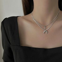 Silver Anti Tarnish Twilight Charm Double Layered Neckpiece
