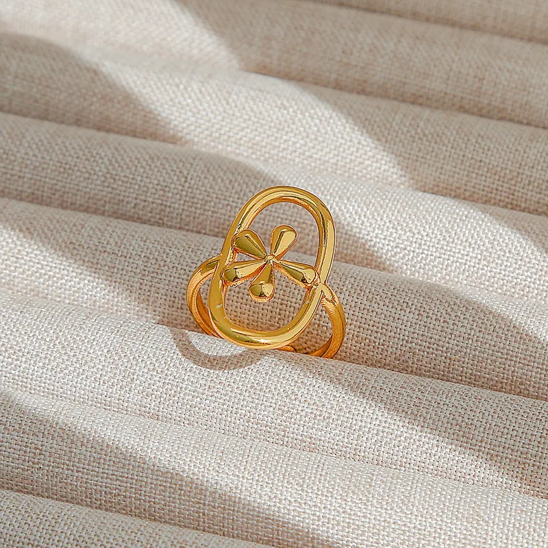 Gold Plated Anti Tarnish Floral Ring