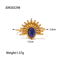 Gold Plated Anti Tarnish Blue Stone Ring